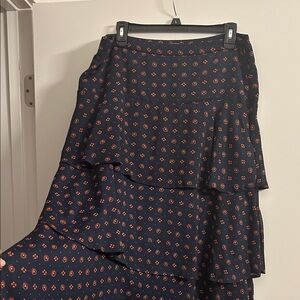 Ann Taylor Factory Asymmetrical Navy and Red Skirt